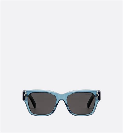 CD Diamond S2I Transparent Blue Rectangular Sunglasses 